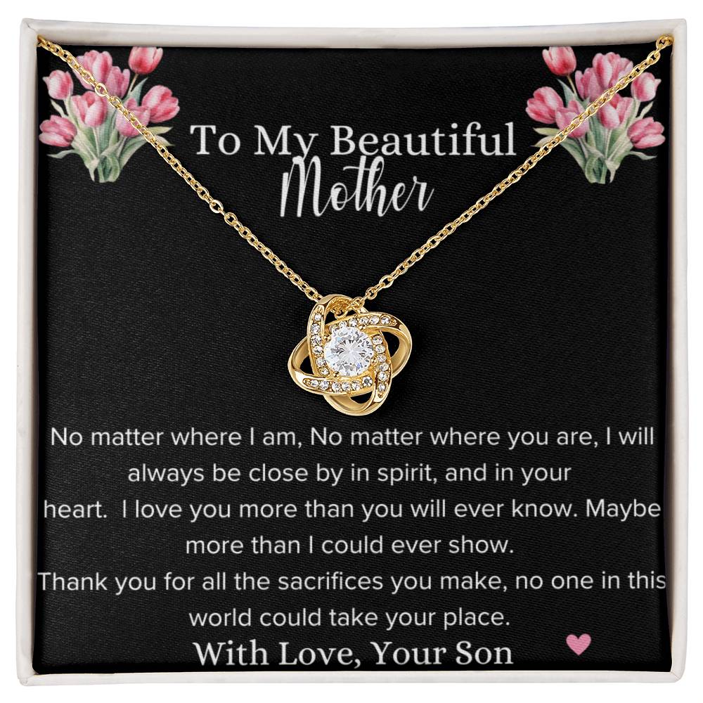 To My Mother Necklace With Personalized Message-From Son-Gifts For Mom