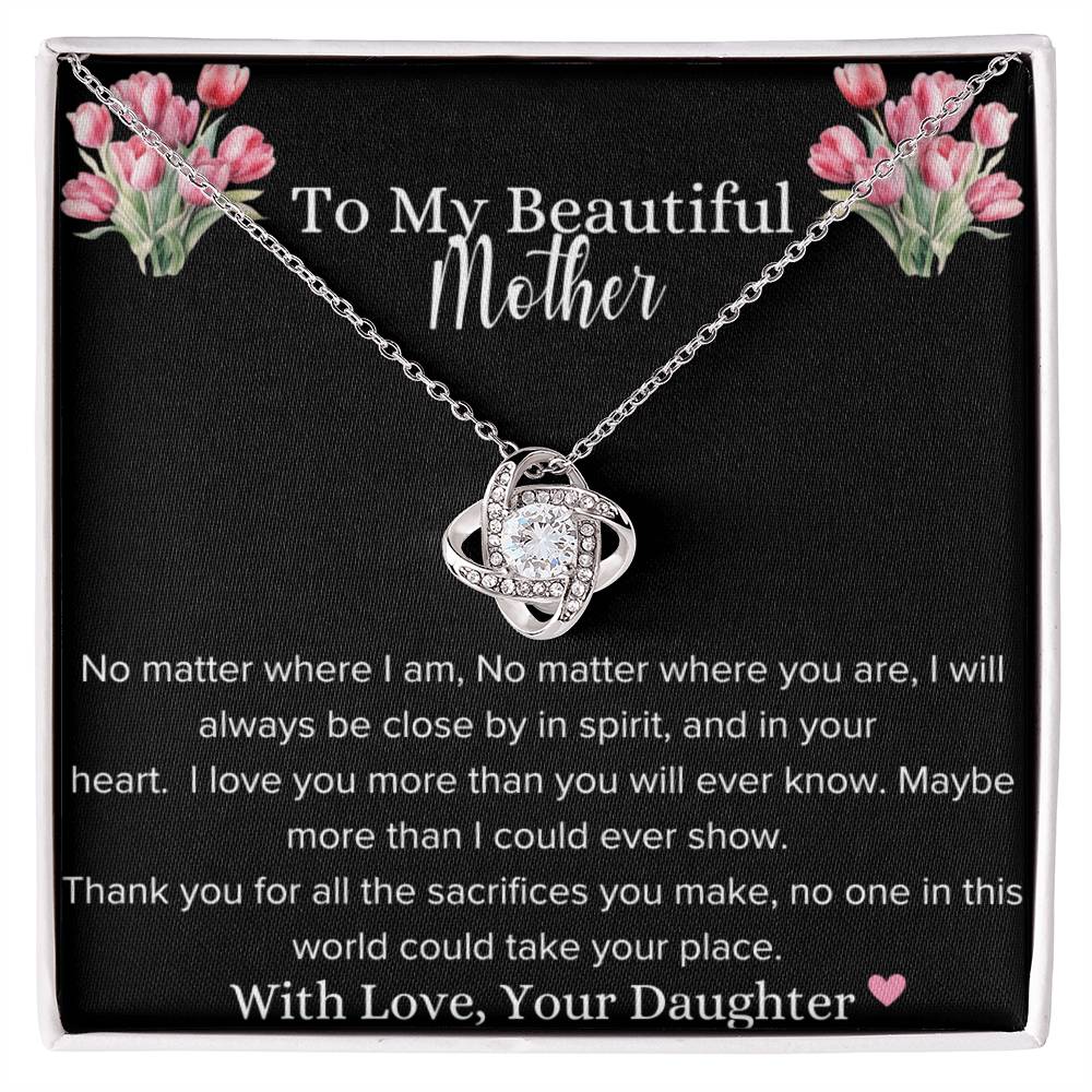 To My Mother Necklace With Personalized Message-From Daughter-Gifts For Mom