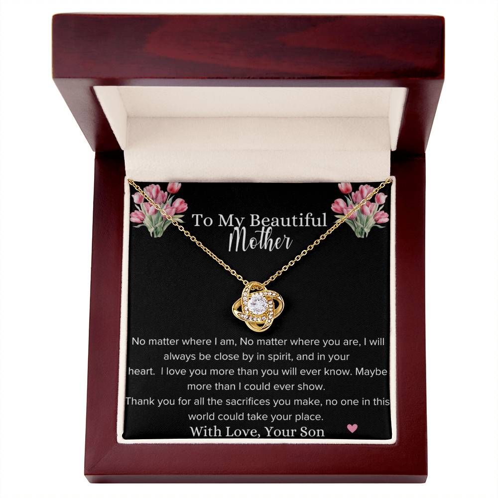To My Mother Necklace With Personalized Message-From Son-Gifts For Mom