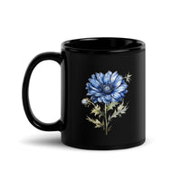 Thumbnail for Blue Cornflower Floral Black Coffee Mug