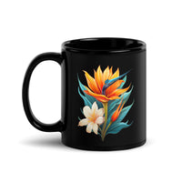 Thumbnail for Birds Of Paradise Floral Black Glossy Mug