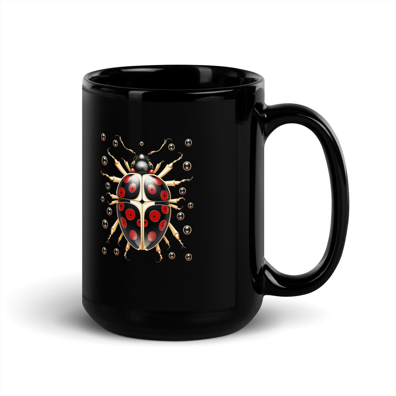 Ladybug | Insect | Lady Beetle Black Coffee Mug