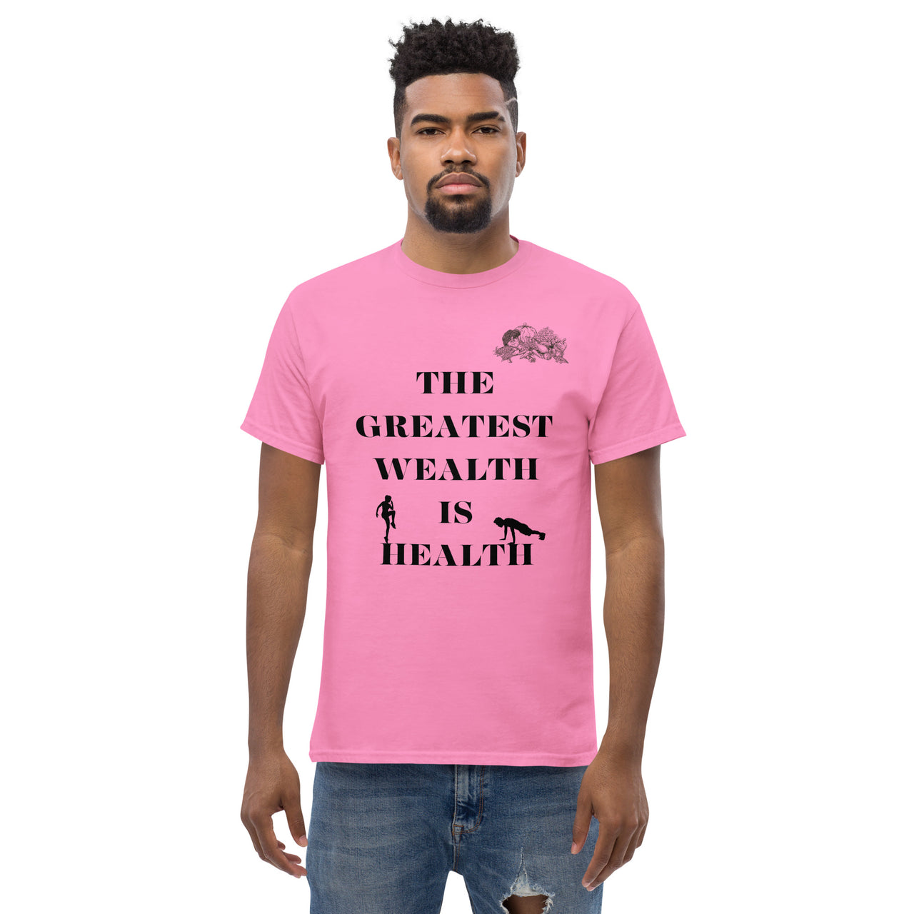 Health Is Wealth Healthy Eating Healthy Lifestyle Vegan Vegetarian Fitness Workout Tshirt