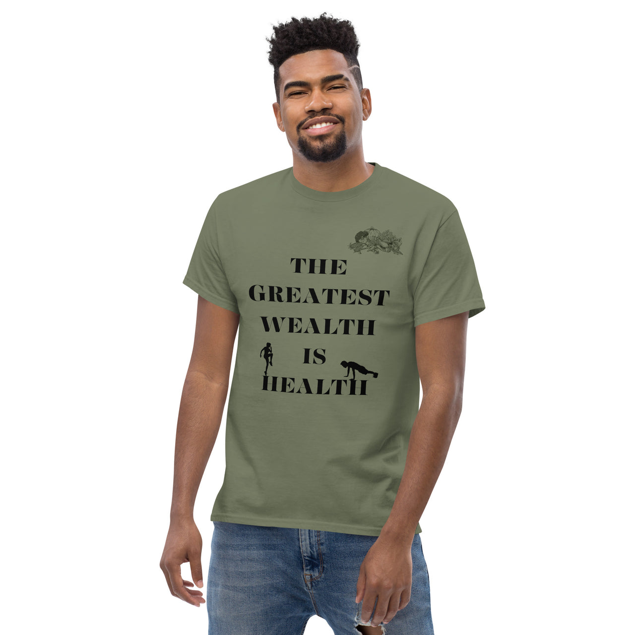 Health Is Wealth Healthy Eating Healthy Lifestyle Vegan Vegetarian Fitness Workout Tshirt