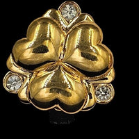 Thumbnail for D'ORLAN Paris 22K Triple Plated Heart & Rhinestone Crystal Clip On Earrings