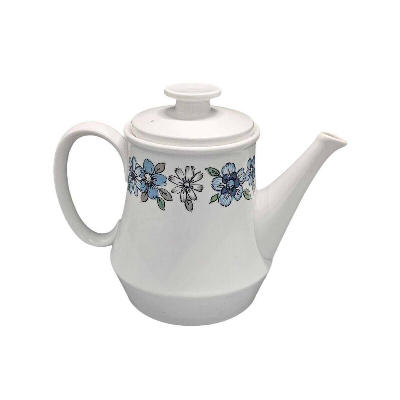 Vintage RC Progression China Japan Moda 905 Teapot Blue Grey Flowers Off White