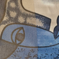 Thumbnail for Abstract Blue and Gray Silk Scarf