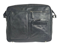 Thumbnail for Danier Leather Messenger Laptop Bag-Black Soft Pebbled Leather Briefcase 16 x 12