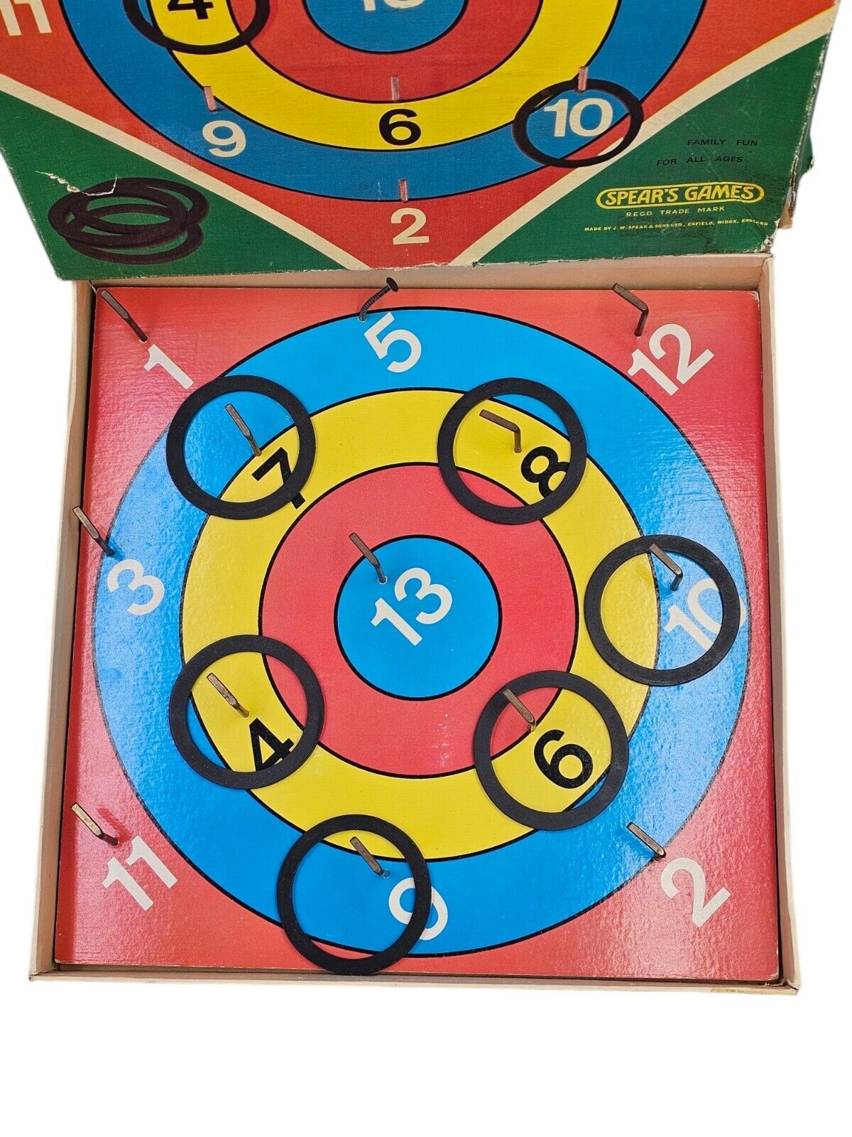 Vintage Spear's Ring Toss Board Game JW Spear & Sons Ltd Enfield Middx England