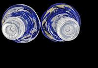 Thumbnail for Vintage Egermann Bohemia Crystal Cobalt Blue Czech Art Glass Candle Holders-RARE