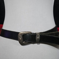 Thumbnail for Kudos Black Genuine Leather Belt Size 42-Made In Canada-Bronze Buckle