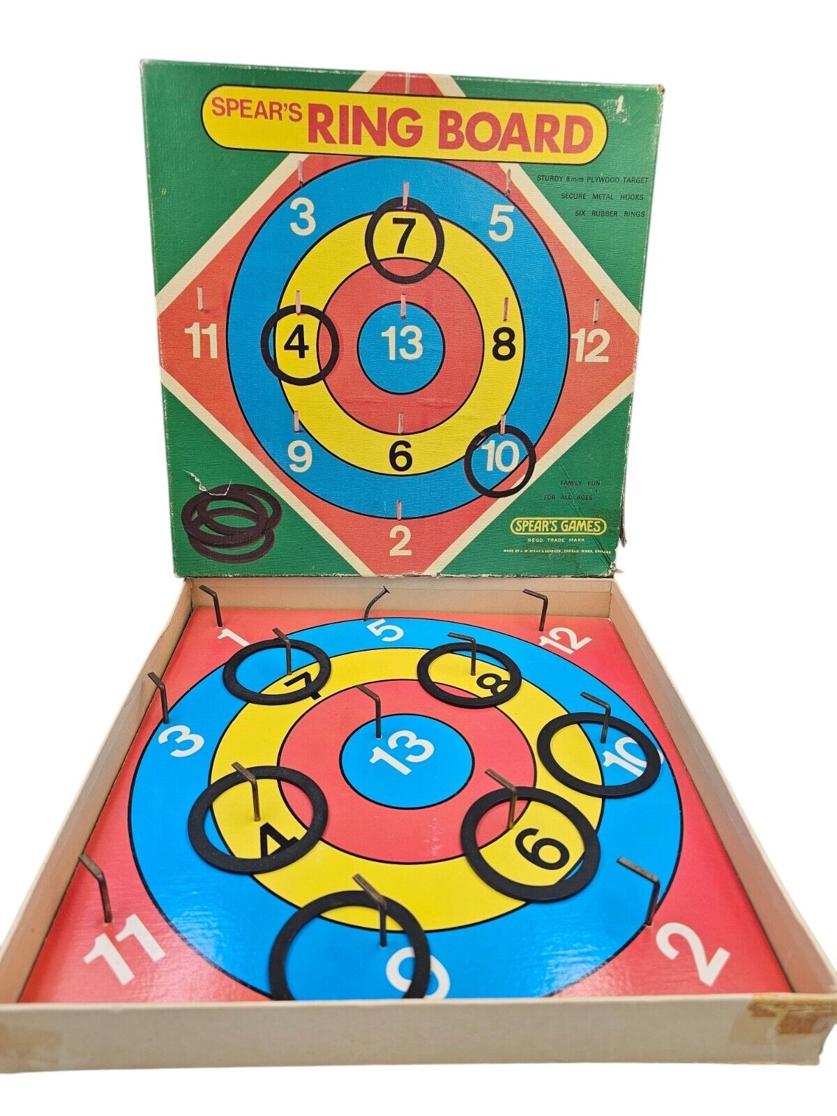 Vintage Spear's Ring Toss Board Game JW Spear & Sons Ltd Enfield Middx England