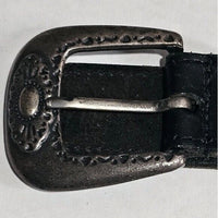 Thumbnail for Kudos Black Genuine Leather Belt Size 42-Made In Canada-Bronze Buckle