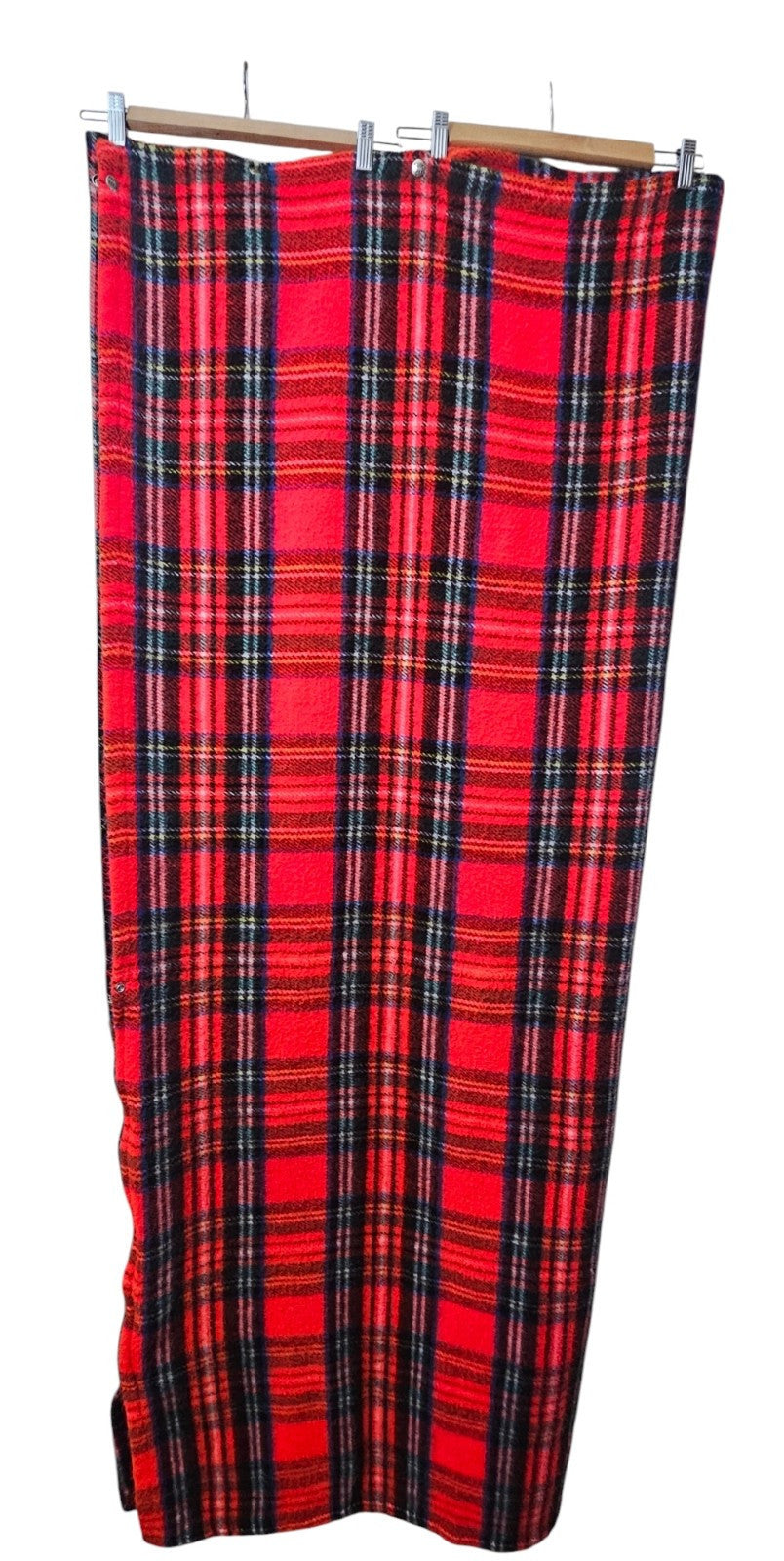 Vintage Tennessee Woolen Mills Tartan Plaid Acrylic Snap Stadium Blanket Throw