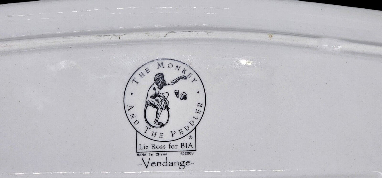 The Monkey & The Peddler Vendange Appetizer Serving Dish- Liz Ross-Grapes Bunch