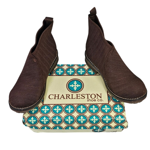 Charleston Shoe Co. Brown Herringbone Ankle Boots Size 7