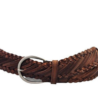 Thumbnail for DANIER Genuine Leather Brown Woven Belt Size XL Adjustable