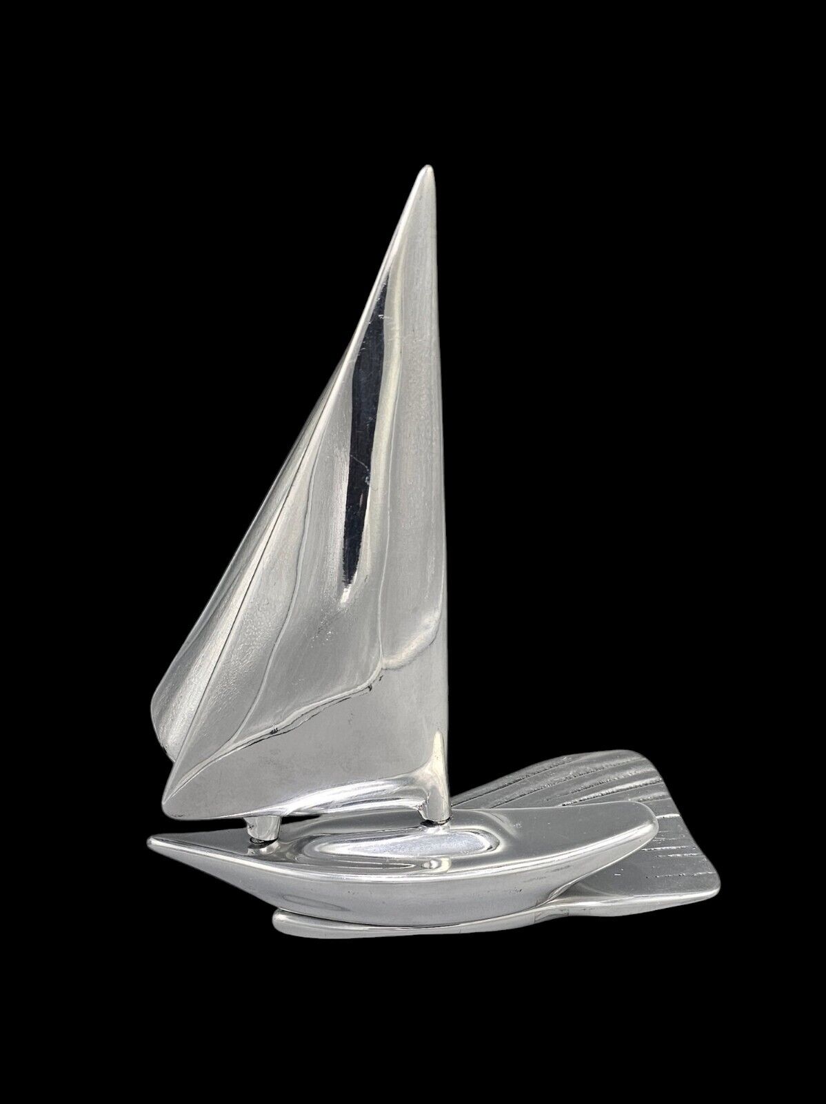 Hoselton SailBoat Art Sculpture Nautical #689 Canadian Artist Cast Aluminum 9"