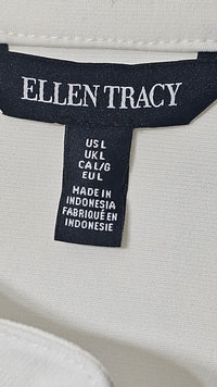 Thumbnail for Ellen Tracy Women's Cream Roll Tab Button Up Shirt Top Lg-NEW w/DEFECTS-PLS READ