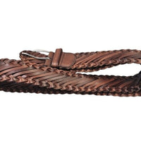 Thumbnail for DANIER Genuine Leather Brown Woven Belt Size XL Adjustable