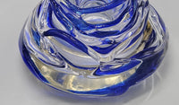 Thumbnail for Vintage Egermann Bohemia Crystal Cobalt Blue Czech Art Glass Candle Holders-RARE