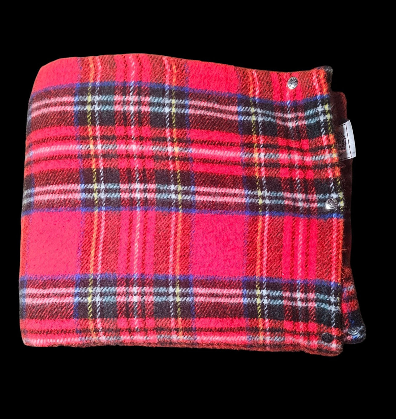 Vintage Tennessee Woolen Mills Tartan Plaid Acrylic Snap Stadium Blanket Throw