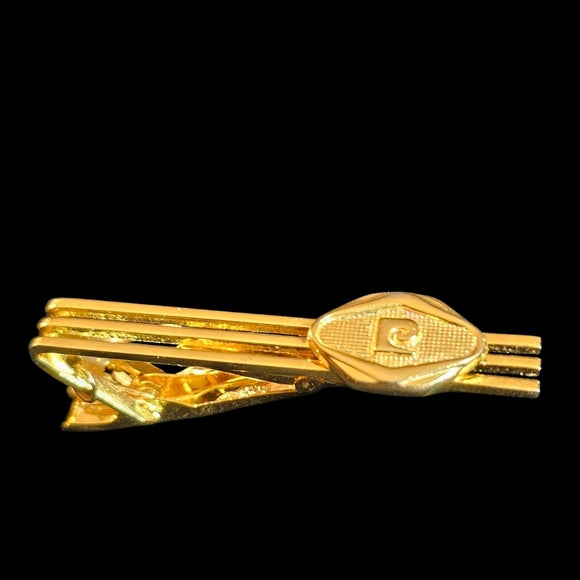 24k Gold Filled Tie Clip with Chain | Elegant Men's Tie Bar | Wedding, Prom