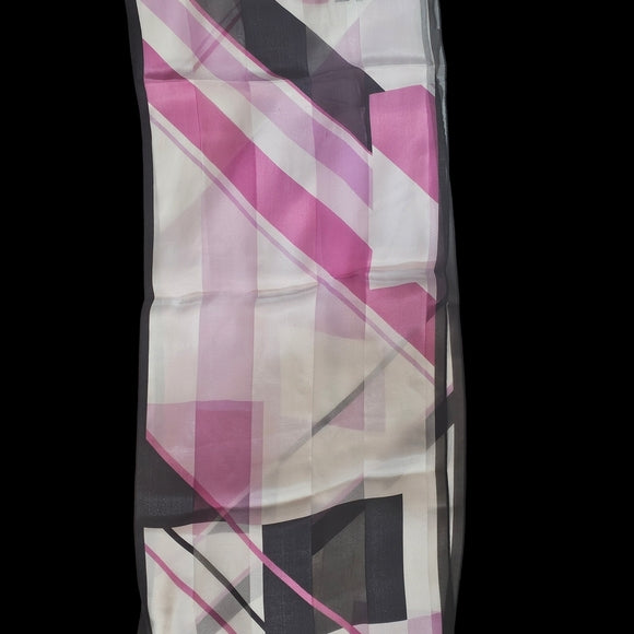 Jones New York 100% Silk Elegant Pink and White Women's Scarf