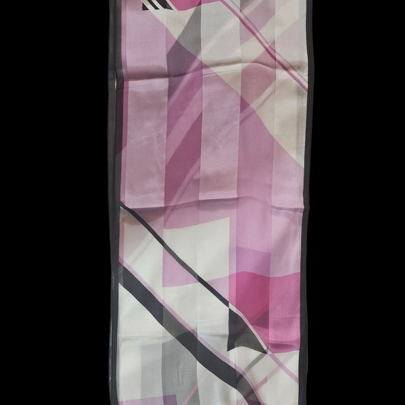 Jones New York 100% Silk Elegant Pink and White Women's Scarf