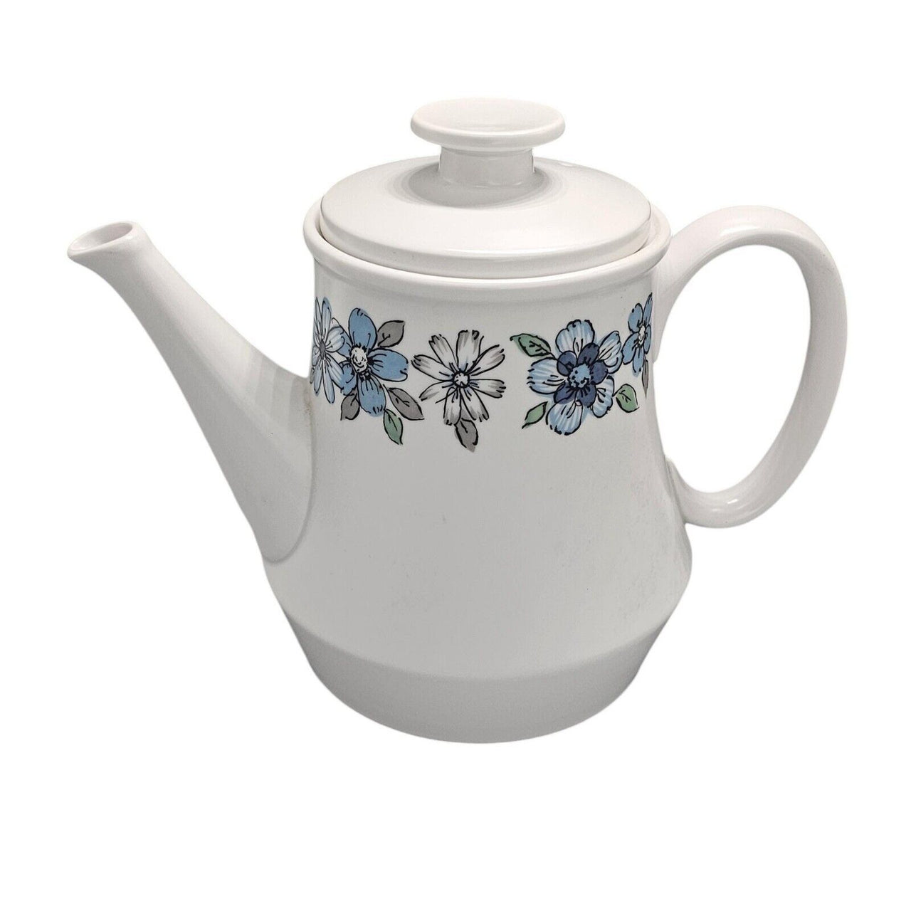 Vintage RC Progression China Japan Moda 905 Teapot Blue Grey Flowers Off White