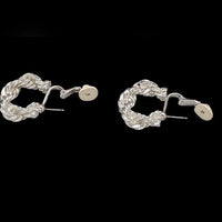 Thumbnail for Vintage Nina Ricci Silver Tone Rope Braid Clip On Earrings