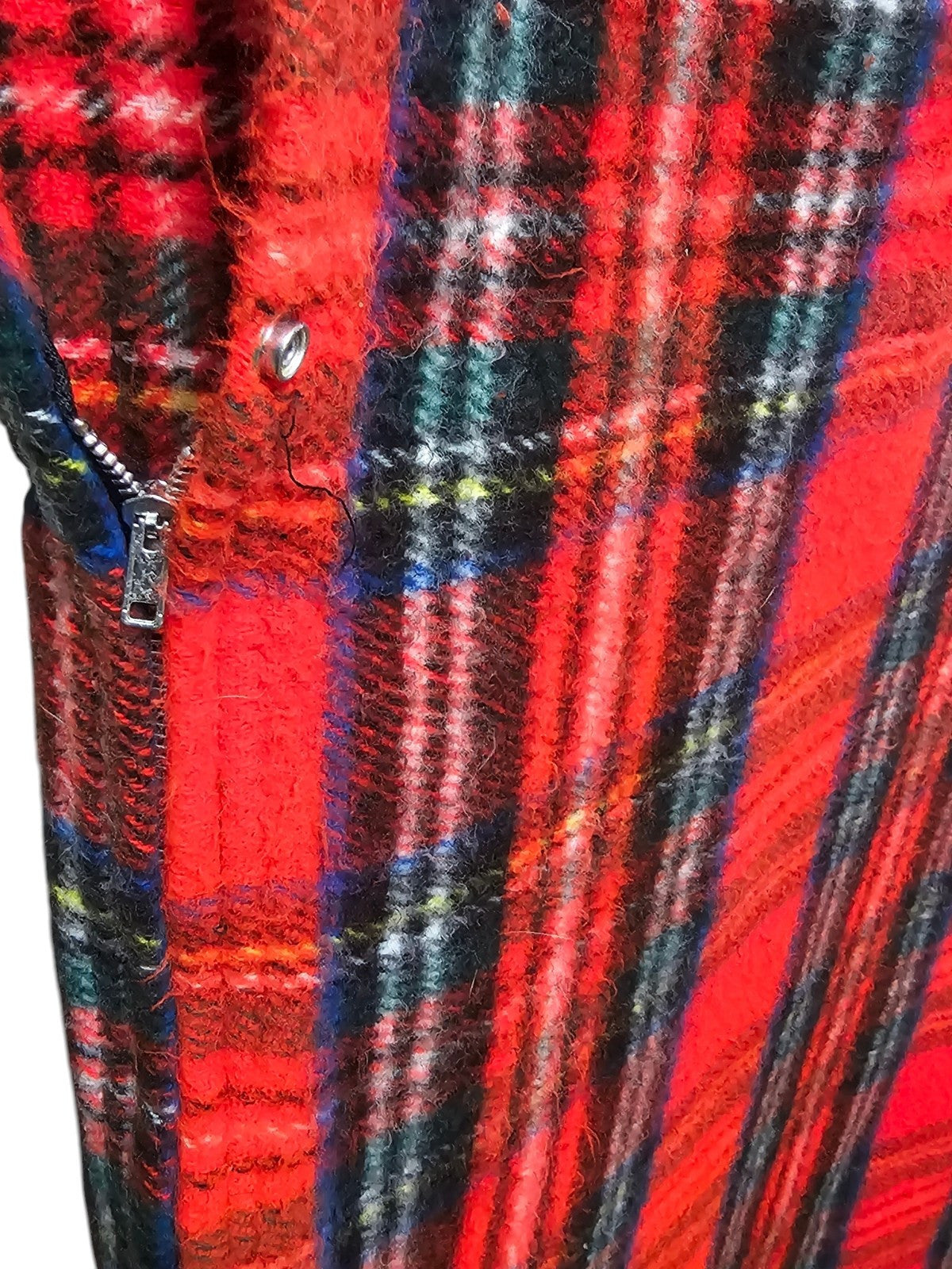 Vintage Tennessee Woolen Mills Tartan Plaid Acrylic Snap Stadium Blanket Throw