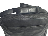 Thumbnail for Danier Leather Messenger Laptop Bag-Black Soft Pebbled Leather Briefcase 16 x 12