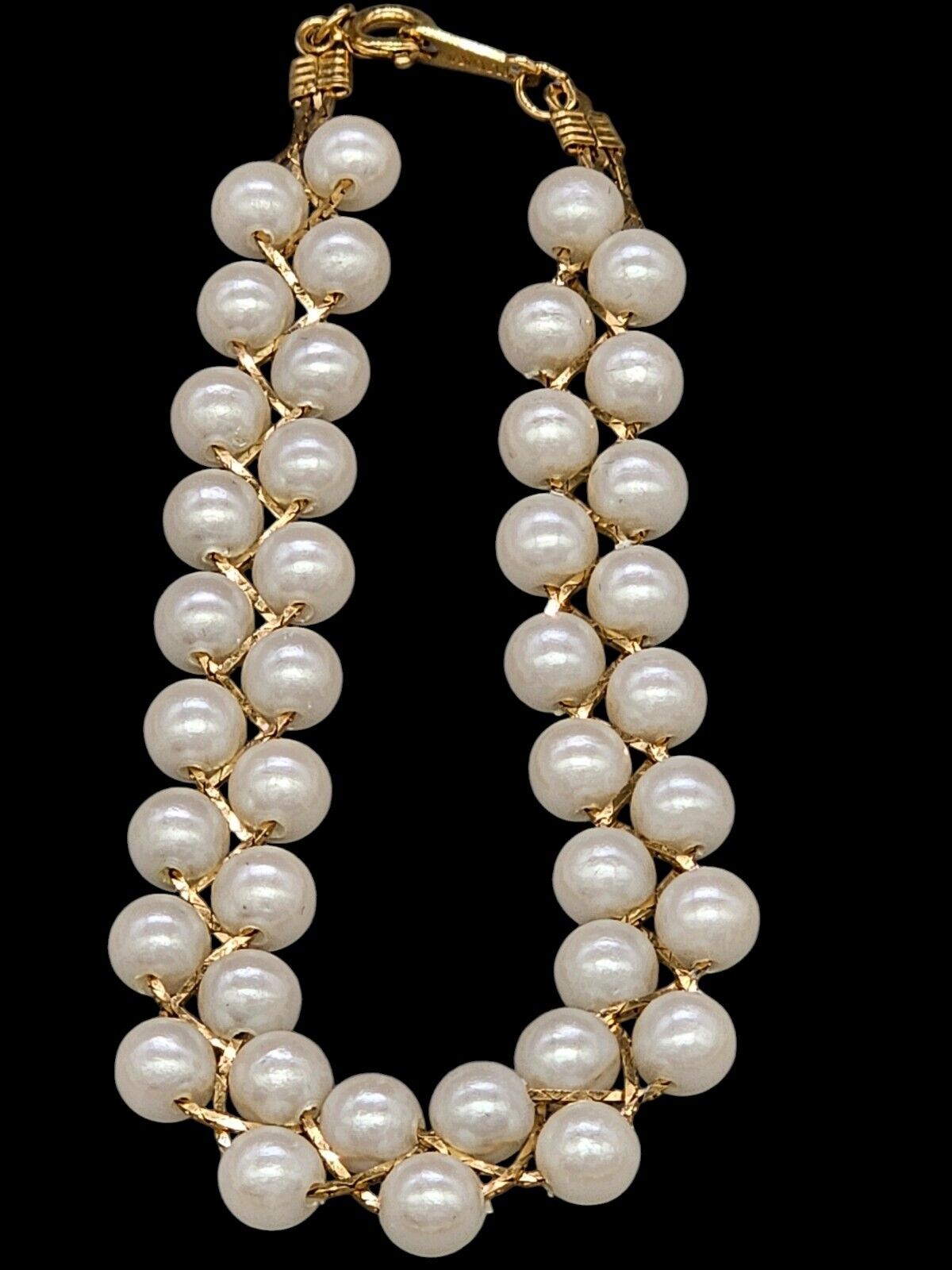 Avon Simulated Pearl Braided Necklace And Bracelet Set