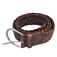 Thumbnail for DANIER Genuine Leather Brown Woven Belt Size XL Adjustable