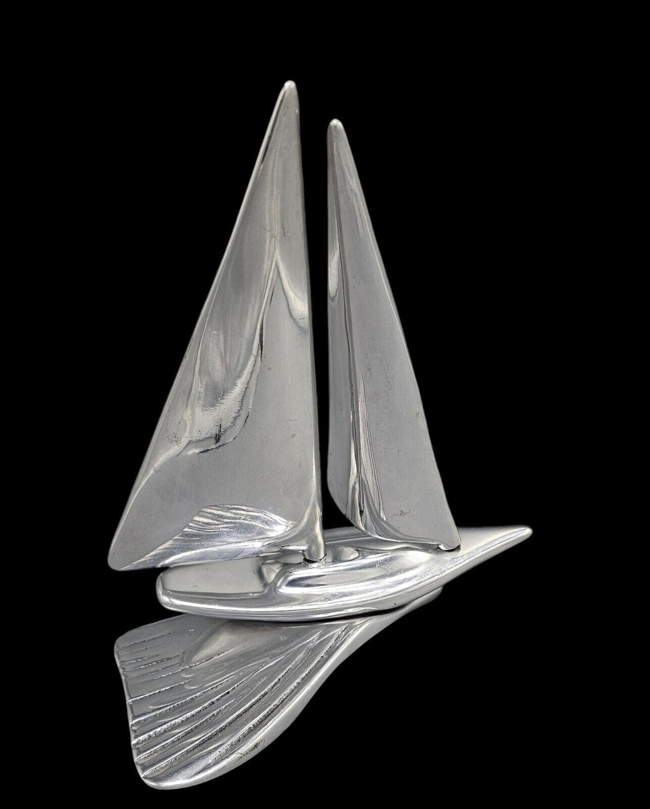 Hoselton SailBoat Art Sculpture Nautical #689 Canadian Artist Cast Aluminum 9"