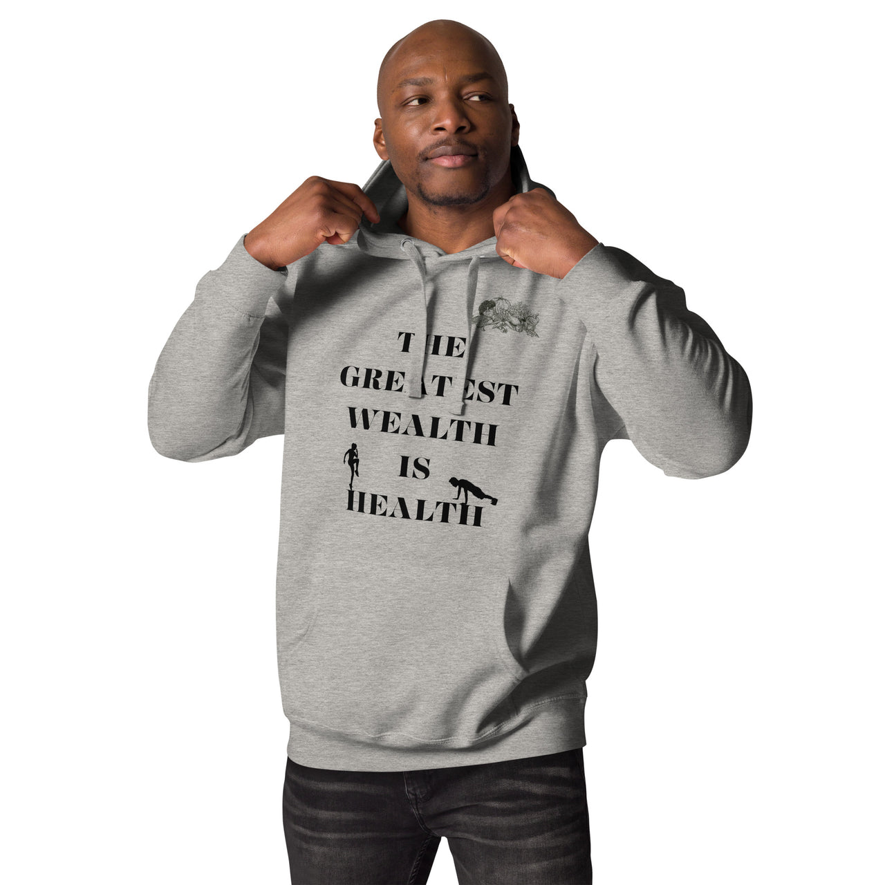 Health Is Wealth Healthy Eating Healthy Lifestyle Vegan Vegetarian Fitness Workout Hoodie