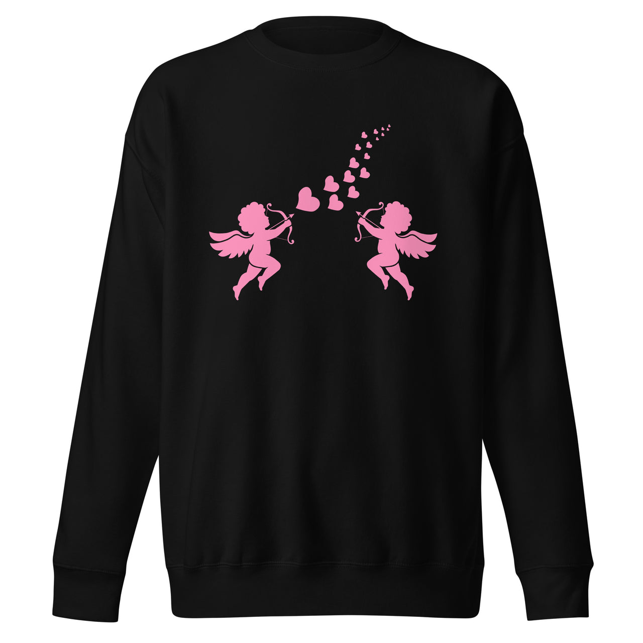 Pink Cupid Angel Valentine's Day Hearts Womens Sweatshirt