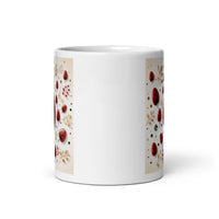 Thumbnail for Red And Black Leaf Pattern White Coffee Mug