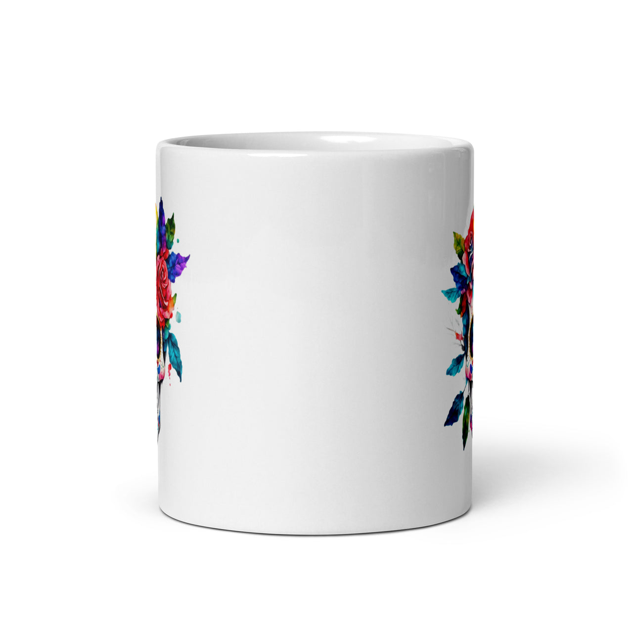 Day Of The Dead Colorful Sugar Skull Gift Mug White Coffee Cup-White