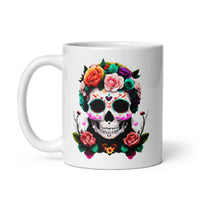 Thumbnail for Day Of The Dead Sugar Skull Gift Mug White Coffee Cup-White
