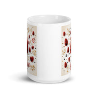 Thumbnail for Red And Black Leaf Pattern White Coffee Mug