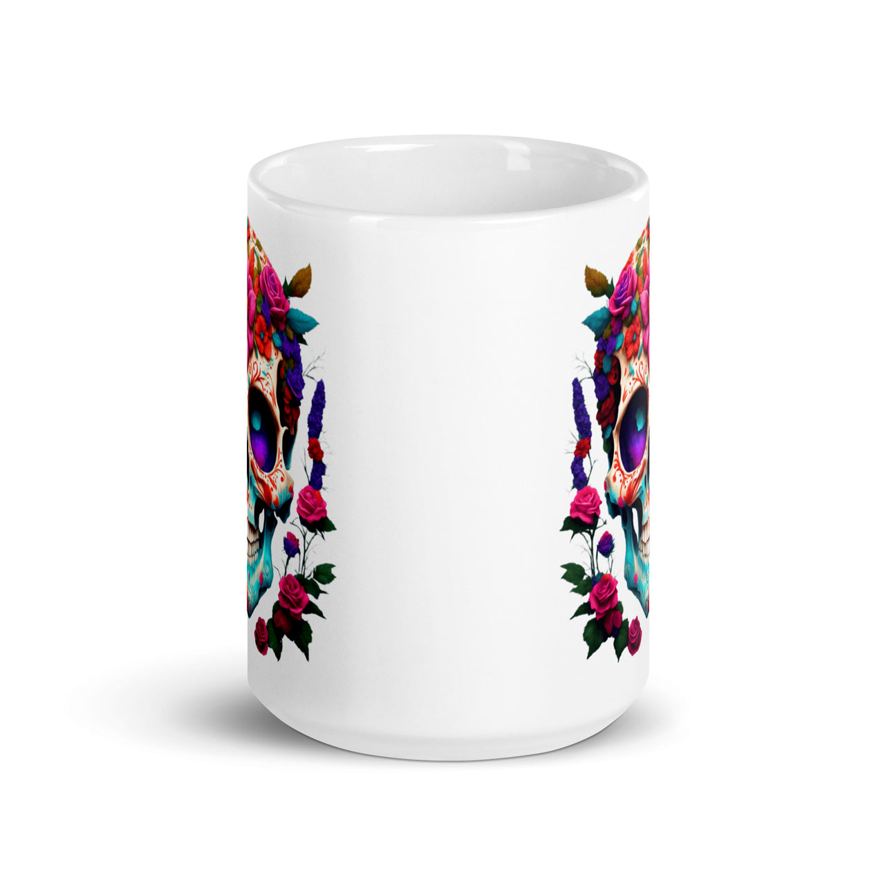 Day Of The Dead Sugar Skull Gothic Novelty Gift Mug Coffee Cup-White