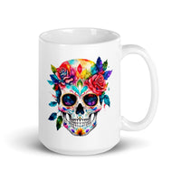 Thumbnail for Day Of The Dead Colorful Sugar Skull Gift Mug White Coffee Cup-White