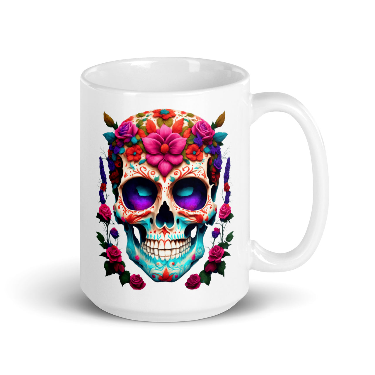 Day Of The Dead Sugar Skull Gothic Novelty Gift Mug Coffee Cup-White